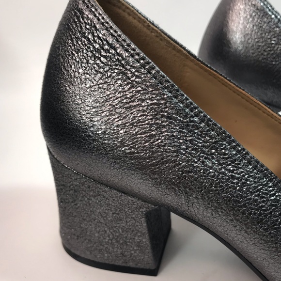 Naturalizer Dany Pewter Metallic Leather Round Toe Pumps Size 5 1/2M NIB - Picture 8 of 15